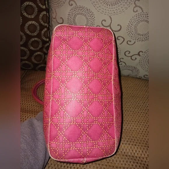 Christian Dior Lady Rare Pink Canvas And Leather Bag - Picture 3 of 8